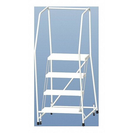 Ballymore 68" H Aluminum Rolling Ladder, 4 Steps, 350 lb. Load Capacity A4SH30 RIBBD