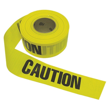 Zoro Select Barricade Tape, Caution Chemical Hazard, Red or Yellow, 3 in Wide x 500 ft Length, Polypropylene BTR-05-5