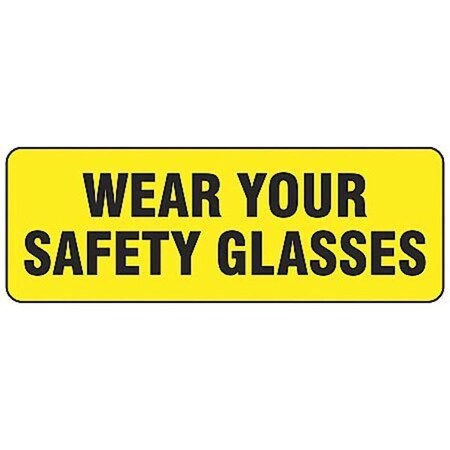 Brady 20100KLS, "Wear Glasses" Polyester Safety Sign (Pack of 3 pcs)
