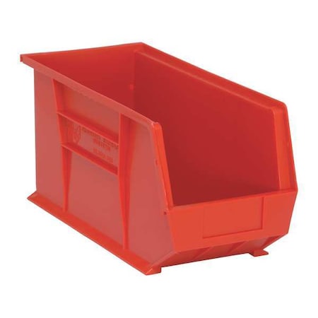 Quantum Storage Systems Hang & Stack Storage Bin, Polypropylene, Red, 9 in H, 8 1/4 in W, 18 in L QUS265RD