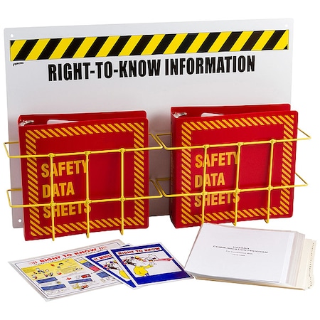 Brady Right to Know Center, Right-To-Know Information, Polypropylene/PVC Coated Steel, 29 in W, 20 in H RK420R-E