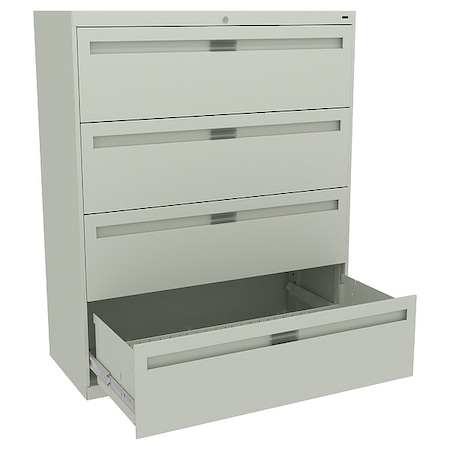 Tennsco 42 in W 4 Drawer Lateral File Cabinet, Light Gray LPL4248L40 LGHT GREY