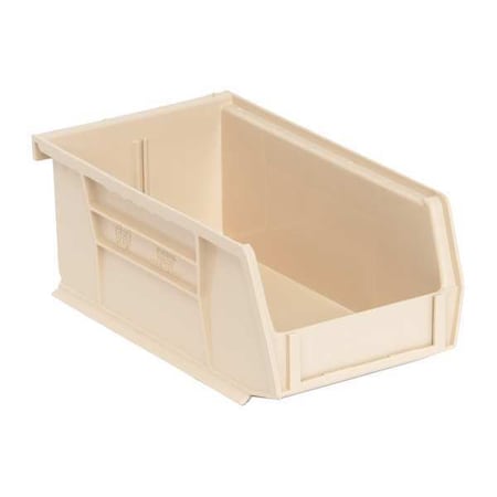 Quantum Storage Systems Hang & Stack Storage Bin, Polypropylene, Ivory, 3 in H, 4 1/8 in W, 7 3/8 in L QUS220IV