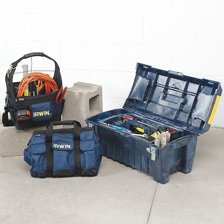 Irwin Tool Tote, Blue, 600D nylon, 25 Pockets 4402016
