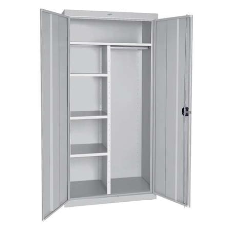 Sandusky Lee Combo Wardrobe Storage Cabinet, 72 in H, 36 in W, 18 in D, Recessed Pull, Keyed, Light Gray EACR361872-05