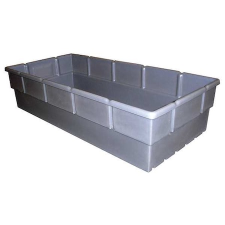 Zoro Select Nestable Storage Tote, 65 gal, 48-1/2 in L x 23 in W x 13-1/2 in H, Gray, Polyethylene BC-4721