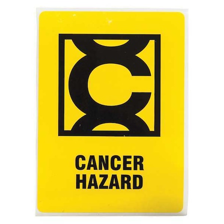 Brady Danger Sign, 4 in H, 2 7/8 in W, Vinyl, Rectangle, English, 596-26, PK25 596-26