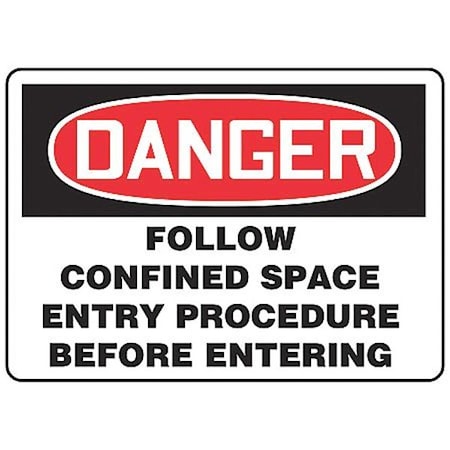 Accuform Danger Sign, 10 in H x 14 in W, Aluminum, Rectangle MCSP056VA