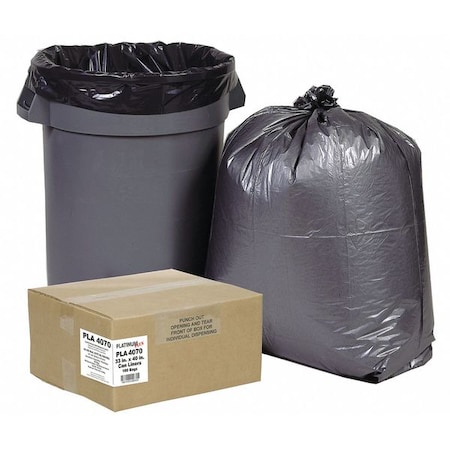 Webster 30 gal. Trash Bags, 1.35 mil, Silver/Black, 100 PK PLA 3770