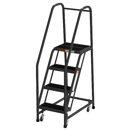 Ega 64 in H Steel Rolling Ladder, 4 Steps, 450 lb Load Capacity F007-G
