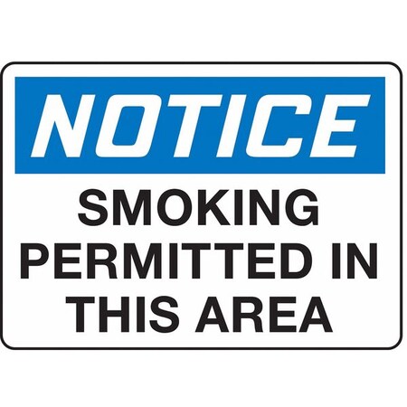 Accuform Notice Sign, 10" Height, 14" Width, Plastic, Rectangle, English MSMK808VP