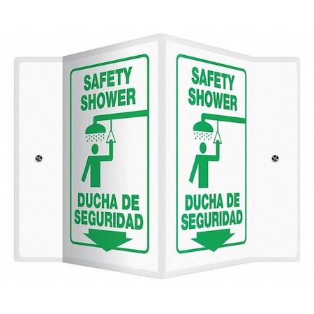 Accuform Safety Shower/Ducha De Seguridad, 14" W x 12" H, V-Shaped, Plastic, SBPSP653 SBPSP653