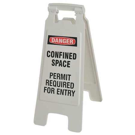 Safety Sign Two Sided Floor Stand Sign, 24 3/8 in Height, Plastic 28962
