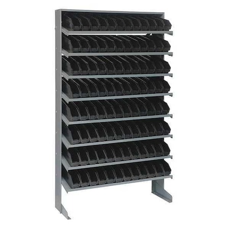 Quantum Storage Systems Steel Pick Rack, 36" W x 60" H x 12" D, 8 Shelves, Black QPRS-100BK