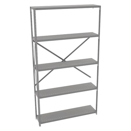 Tennsco Metal Shelving, 12"D x 48"W x 87"H, 5 Shelves, Carbon Steel QO5-4812AB