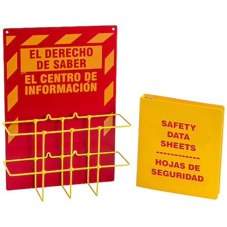 Brady Right to Know Center, Right-To-Know Information, Polypropylene/PVC Coated Steel, 14 in W, 20 in H RK210Y-E