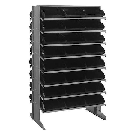Quantum Storage Systems Steel Pick Rack, 24 in D x 60 in H x 36 in W, 16 Shelves, Black QPRD-109BK