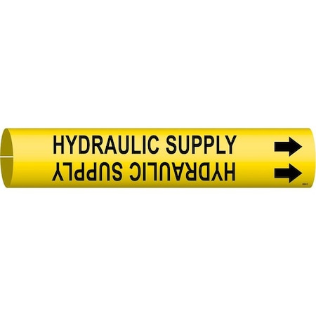 Brady Pipe Marker, Hydraulic Supply, Y, 4 to6 In 4084-D