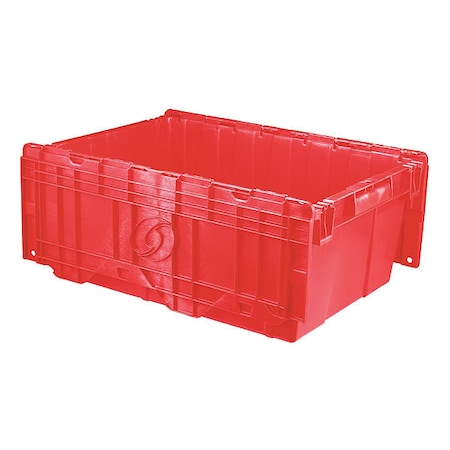 Orbis Attached Lid Container, 9.72 gal Volume Cap., 21 7/8 in L, 15 1/4 in W, 9 in H, Red FP143 Red