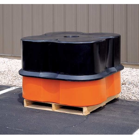 Zoro Select Four Drum Spill Container, Black SP455 BLACK