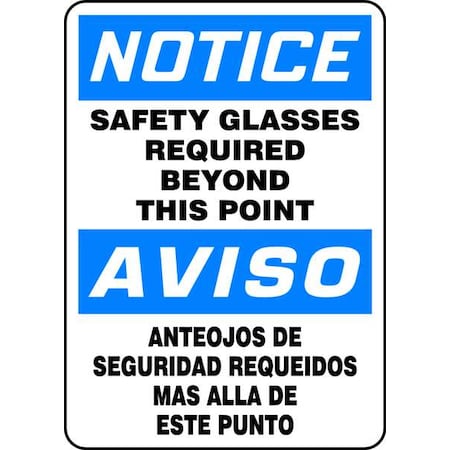 Accuform Spanish-BilinguAl Notice Sign, 14"X10", Legend Style: Text SBMPPA818VP