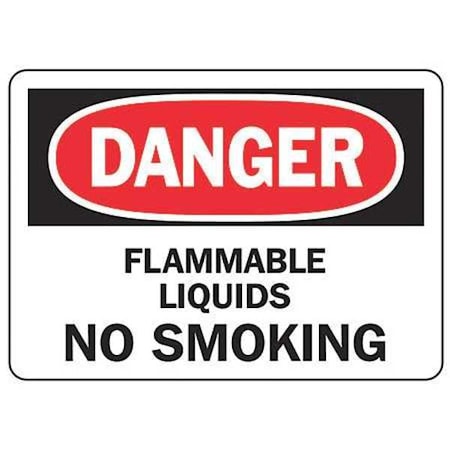 Accuform Danger No Smoking Sign, 7" H, 10" W, Plastic, Rectangle, English, MCHL149VP MCHL149VP