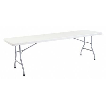 National Public Seating Rectangle Folding Table, 30" W, 96" L, 29-1/2" H, Blow-molded plastic Top, Speckled Gray BT-3096