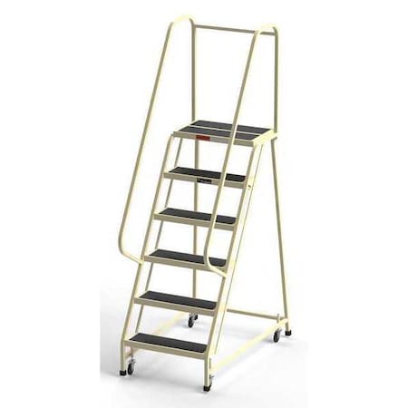 Ega 7.5 ft H Steel Rolling Ladder, 6 Steps, 450 lb Load Capacity F009