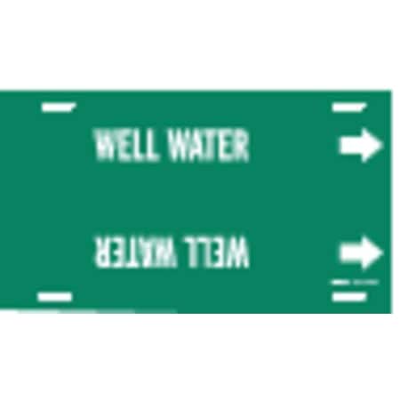 Brady Pipe Marker, Well Water, Grn, 6 to 7-7/8 In 4156-F