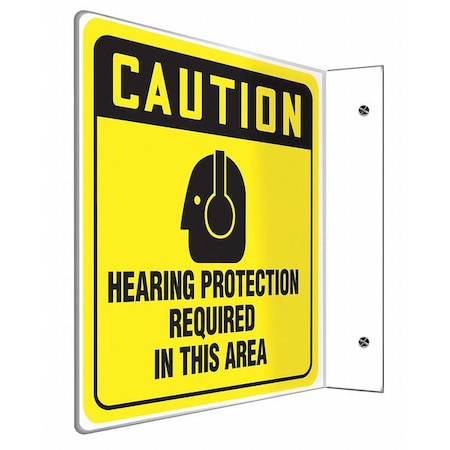 Accuform Caution Sign, 8X8", BK/Yel, PS, Eng, Sign Background Color: Yellow PSP476