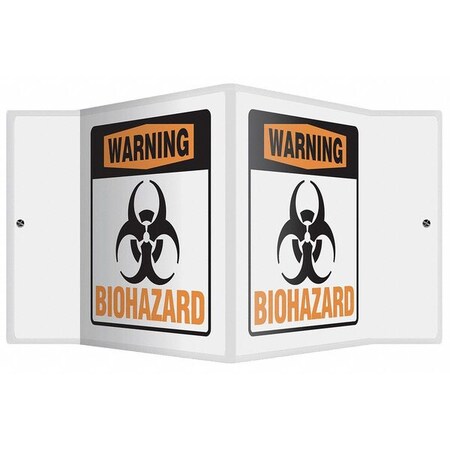 Accuform V-Shape Projection Sign, 6 in H, 8 1/2 in W, Plastic, V-Shaped, English, PSP662 PSP662