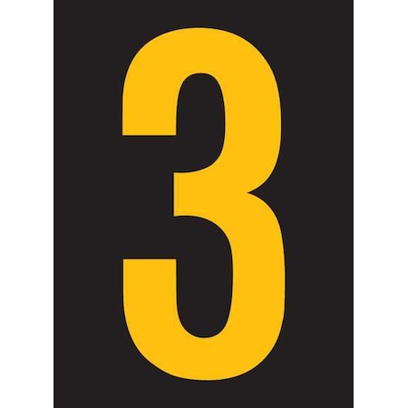 Stranco Number Label, Vinyl, 2-7/8 in H, 1-3/4 in W, PK25 RUM200-3-YB