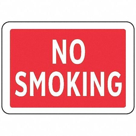 Electromark No Smoking Sign, 10 in Height, 14 in Width, Aluminum, English Y618508