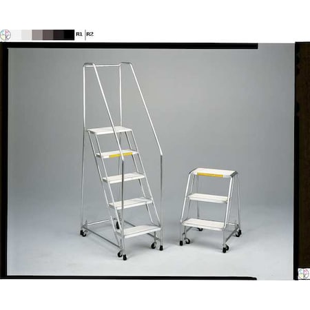 Ballymore 58 1/2 in H Aluminum Rolling Ladder, 3 Steps, 350 lb Load Capacity A3SHG