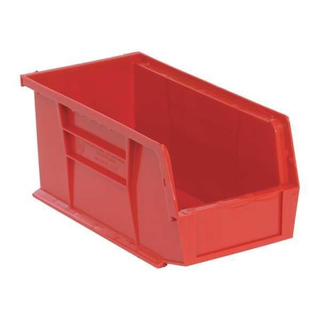 Quantum Storage Systems Hang & Stack Storage Bin, Polypropylene, Red, 5 in H, 5 1/2 in W, 10 7/8 in L QUS230RD