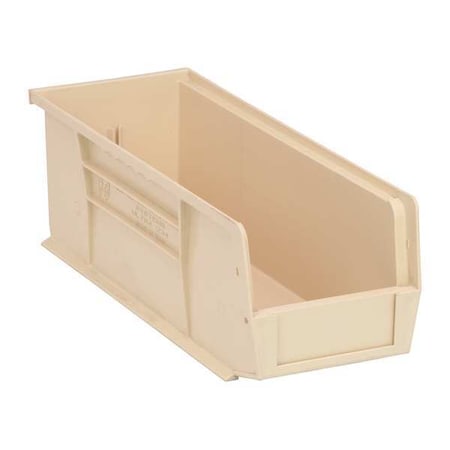 Quantum Storage Systems Hang & Stack Storage Bin, Polypropylene, Ivory, 5 in H, 5 1/2 in W, 14 3/4 in L QUS234IV