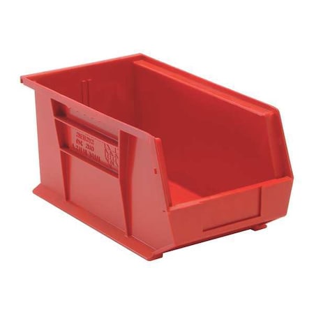 Quantum Storage Systems Hang & Stack Storage Bin, Polypropylene, Red, 7 in H, 8 1/4 in W, 14 3/4 in L QUS240RD