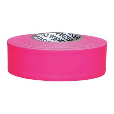 Zoro Select Flagging Tape, No Legend, Fluorescent Pink, 1 3/16 in Wide x 150 ft Length, Vinyl, 5 mil ARPG-200