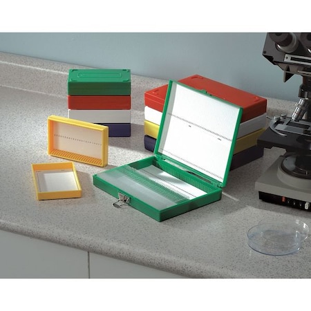 Heathrow Scientific MICROSCOPE SLIDE BOX 100 SLOTTED WH HE HS15994R