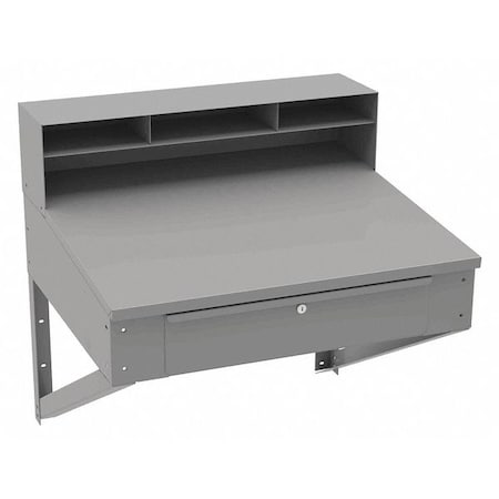 Tennsco Wall Hanging Desk, 17-1/2"H x 34-1/2"W SR-59 MED GRAY