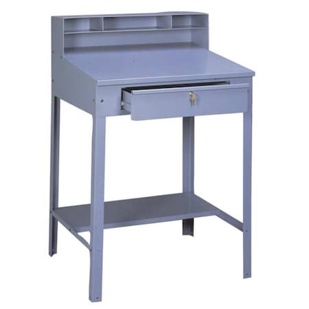 Tennsco Shop Desk, 34-1/2 x 53 x 29In, Medium Gray SR-57 MED GRAY