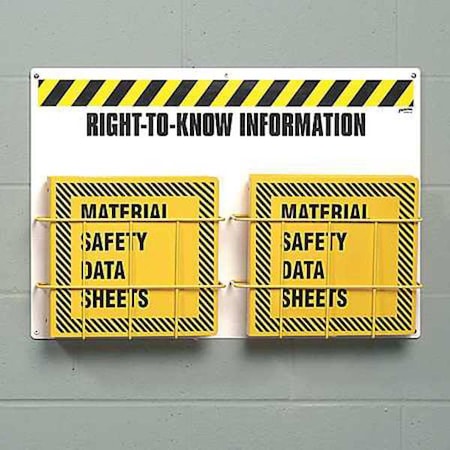 Brady Right to Know Center, Right-To-Know Information, Polypropylene/PVC Coated Steel, 29 in W, 20 in H RK418Y-E