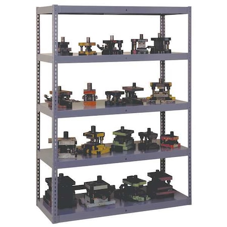 TENNSCO Boltless Shelving Unit, 24"D x 72"W x 84"H, 5 Shelves, Carbon Steel RXHS-722484MED GR