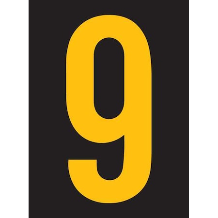 Stranco NumberLabel, Vinyl, 2-7/8inH, 1-3/4inW, PK25 RUM200-9-YB