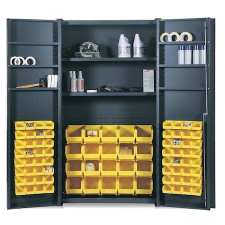 Valley Craft Extra-Heavy Duty Bin Cabinet, 48 in W, 84 in H, 24" D, 78 Bins F87971A9