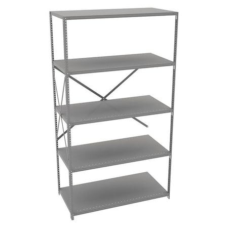 Tennsco Metal Shelving, 24"D x 48"W x 87"H, 5 Shelves, Carbon Steel QO5-4824AB