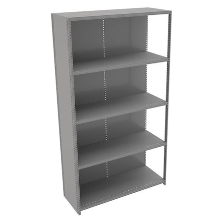 Tennsco Metal Shelving, 18"D x 48"W x 87"H, 5 Shelves, Carbon Steel QC5-4818AB