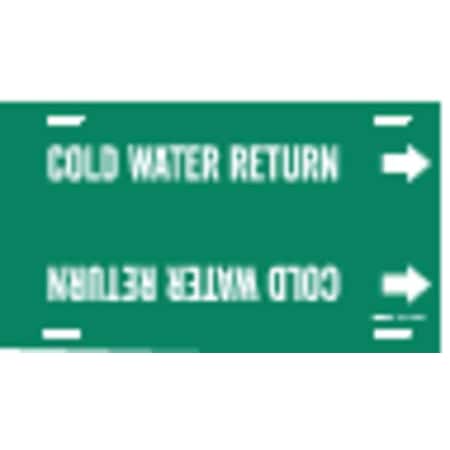 Brady Pipe Mrkr, Cold Water Return, 8to9-7/8 In 4030-G