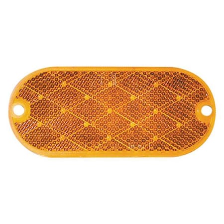 Zoro Select Color Reflector, Oval, Amber, 4-3/8, u0022 L 21-0024-02