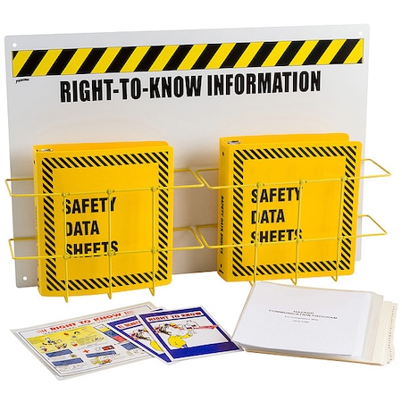 Brady Right to Know Center, Right-To-Know Information, Polypropylene/PVC Coated Steel, 29 in W, 20 in H RK211Y-E